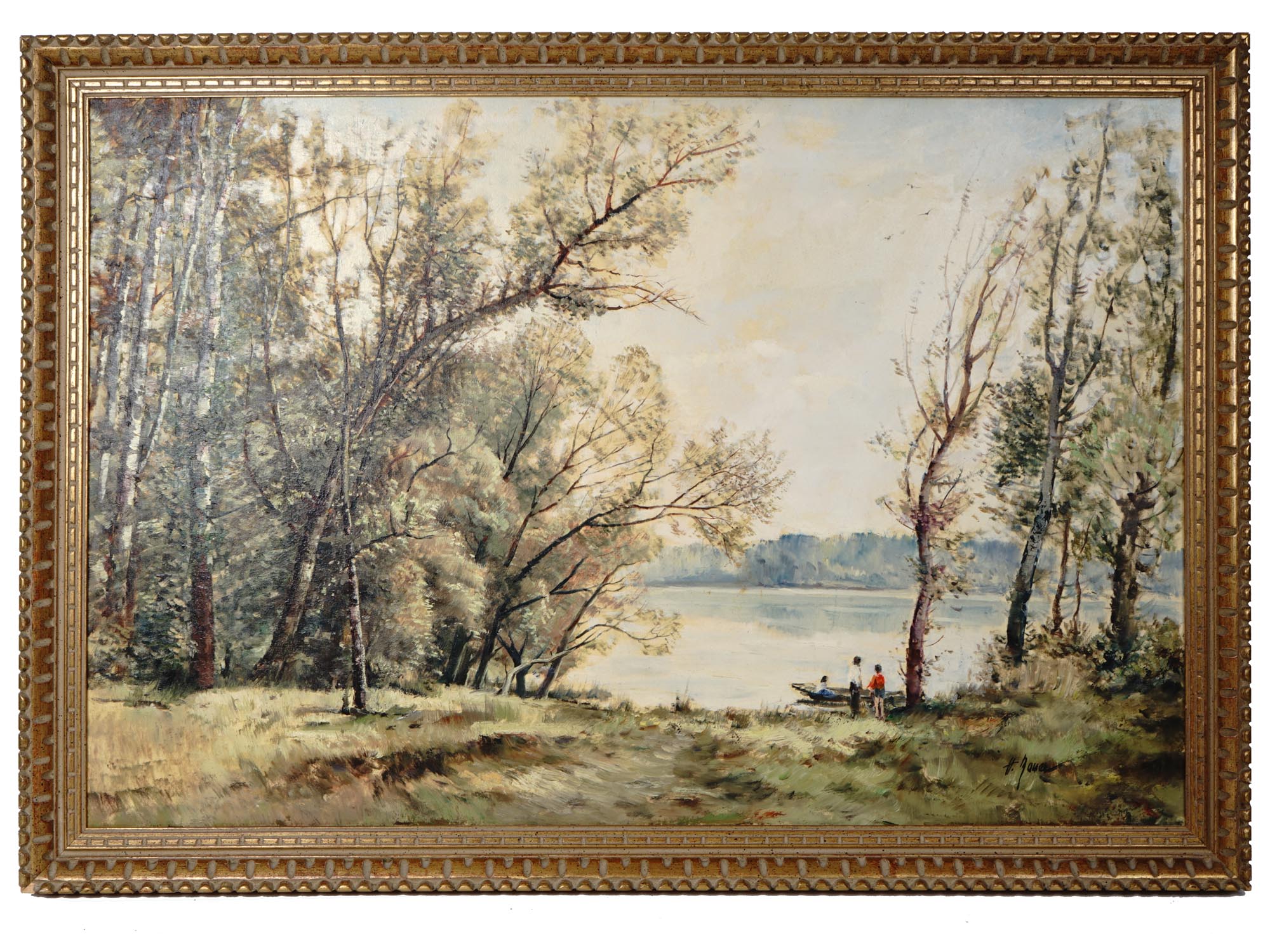 IMPRESSIONIST LANDSCAPE OIL PAINTING SIGNED BAUER PIC-0